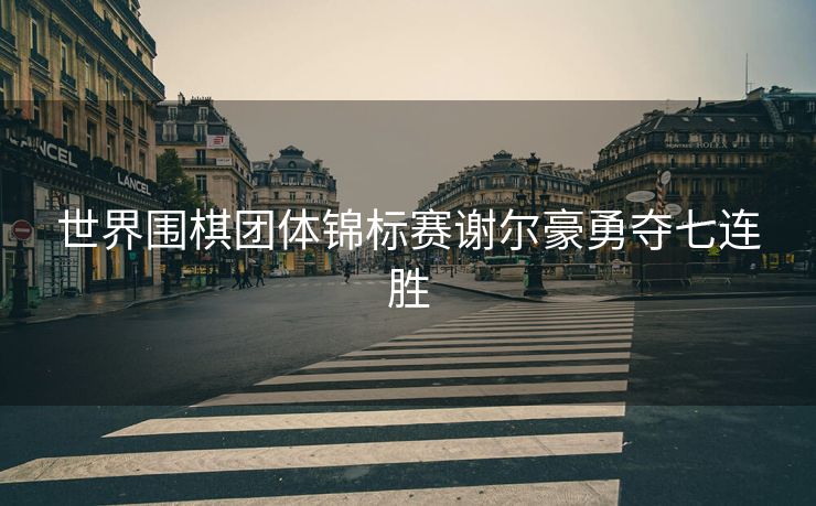 世界围棋团体锦标赛谢尔豪勇夺七连胜