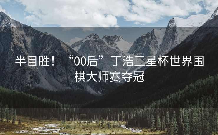 半目胜！“00后”丁浩三星杯世界围棋大师赛夺冠
