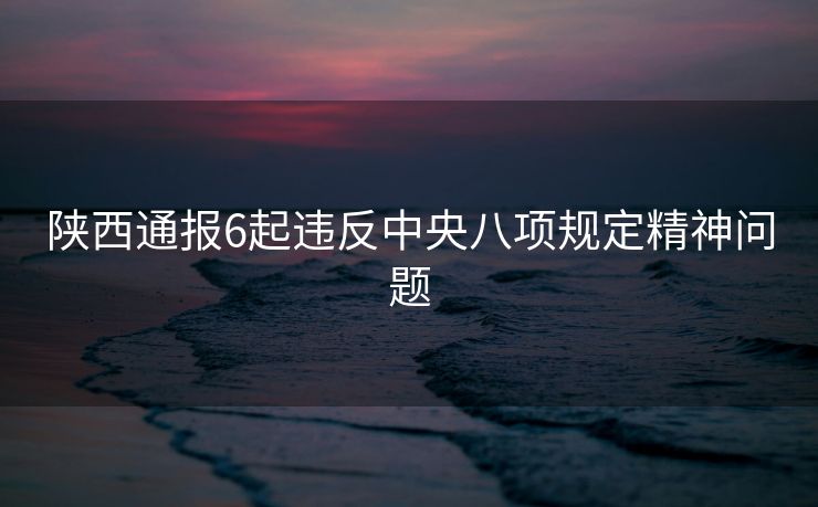 陕西通报6起违反中央八项规定精神问题