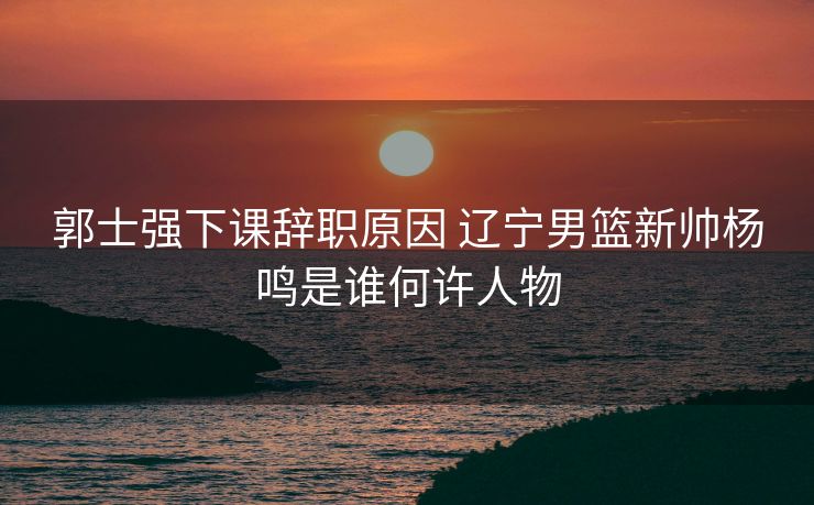 郭士强下课辞职原因 辽宁男篮新帅杨鸣是谁何许人物