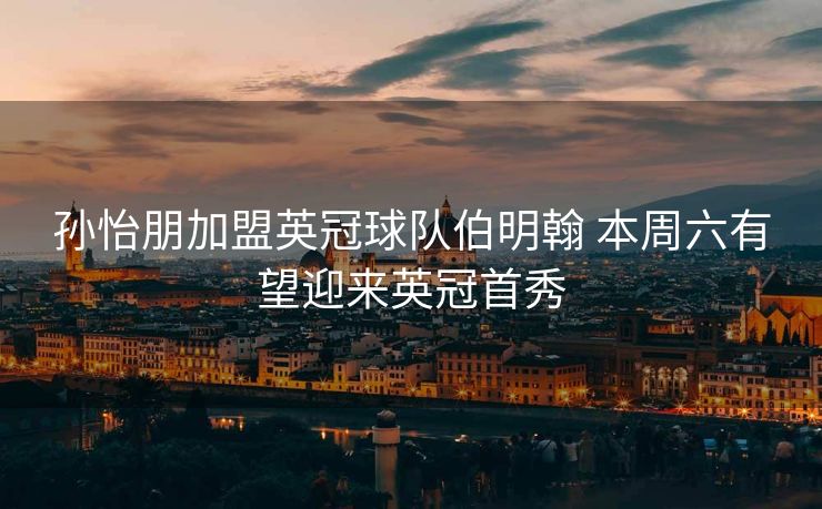 孙怡朋加盟英冠球队伯明翰 本周六有望迎来英冠首秀