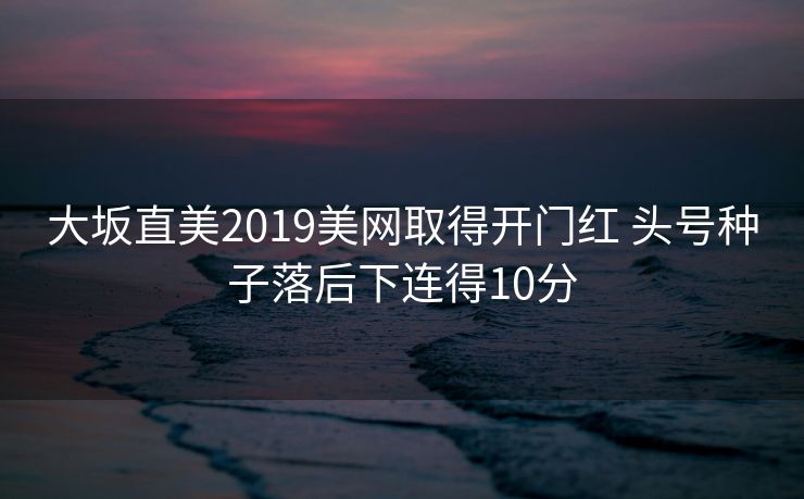 大坂直美2019美网取得开门红 头号种子落后下连得10分