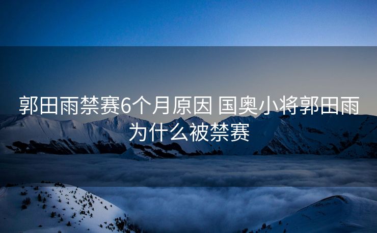郭田雨禁赛6个月原因 国奥小将郭田雨为什么被禁赛