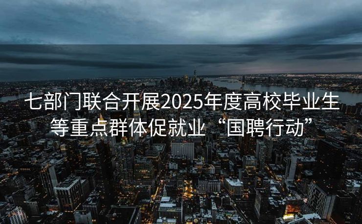 七部门联合开展2025年度高校毕业生等重点群体促就业“国聘行动”