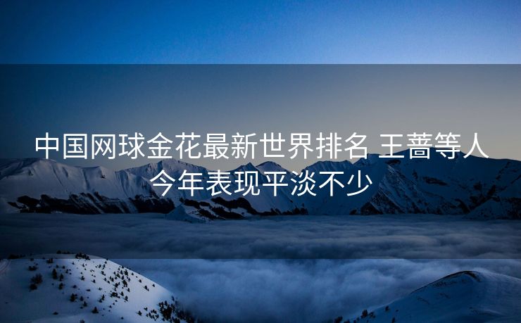 中国网球金花最新世界排名 王蔷等人今年表现平淡不少
