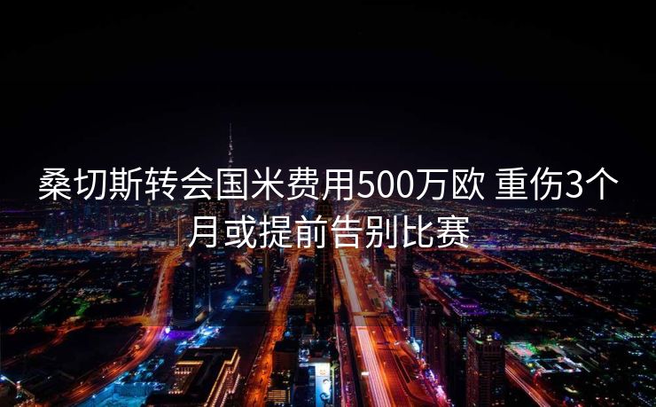 桑切斯转会国米费用500万欧 重伤3个月或提前告别比赛