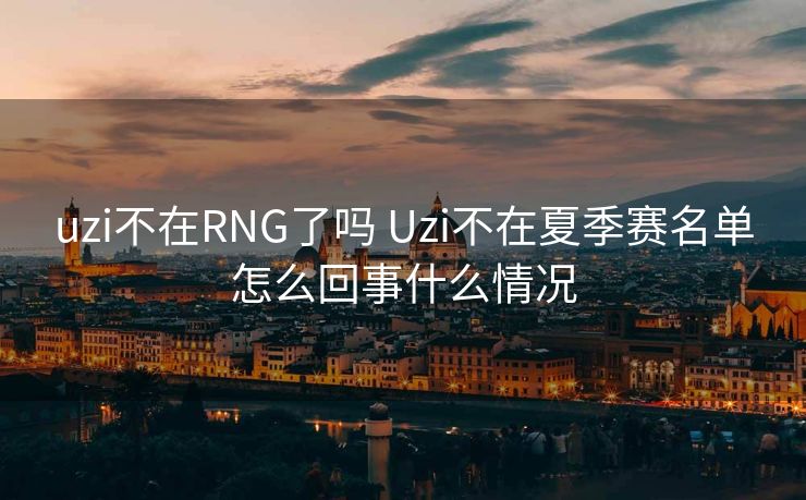 uzi不在RNG了吗 Uzi不在夏季赛名单怎么回事什么情况