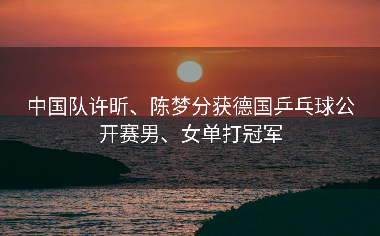 中国队许昕、陈梦分获德国乒乓球公开赛男、女单打冠军