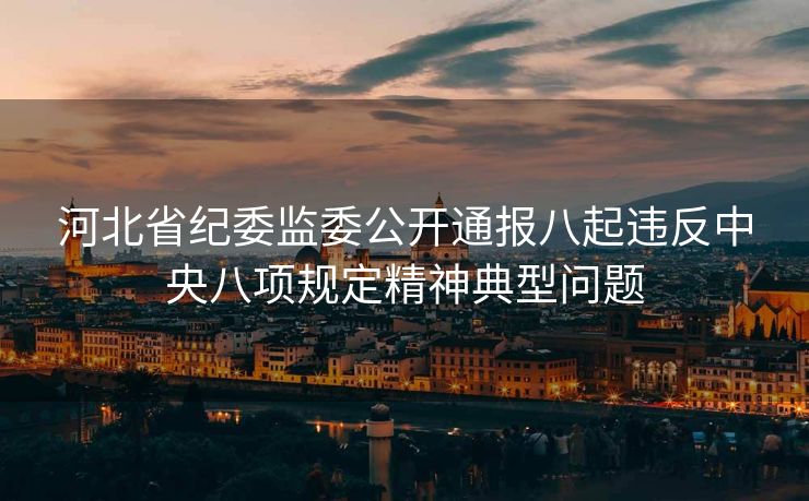 河北省纪委监委公开通报八起违反中央八项规定精神典型问题