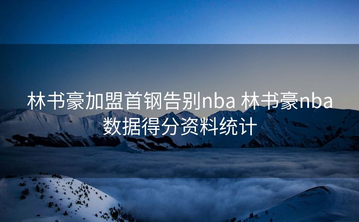 林书豪加盟首钢告别nba 林书豪nba数据得分资料统计