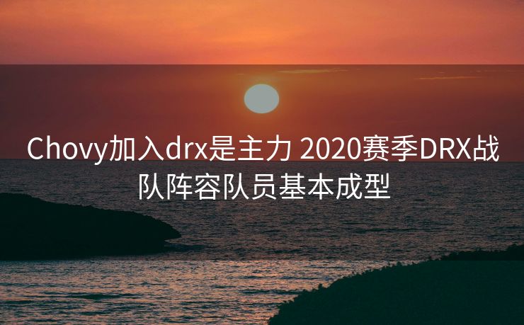 Chovy加入drx是主力 2020赛季DRX战队阵容队员基本成型