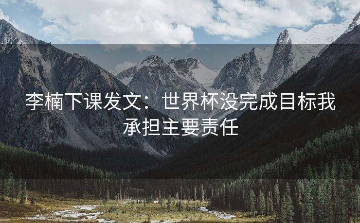 李楠下课发文：世界杯没完成目标我承担主要责任