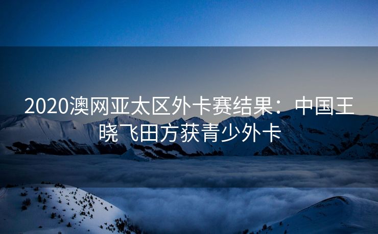 2020澳网亚太区外卡赛结果：中国王晓飞田方获青少外卡