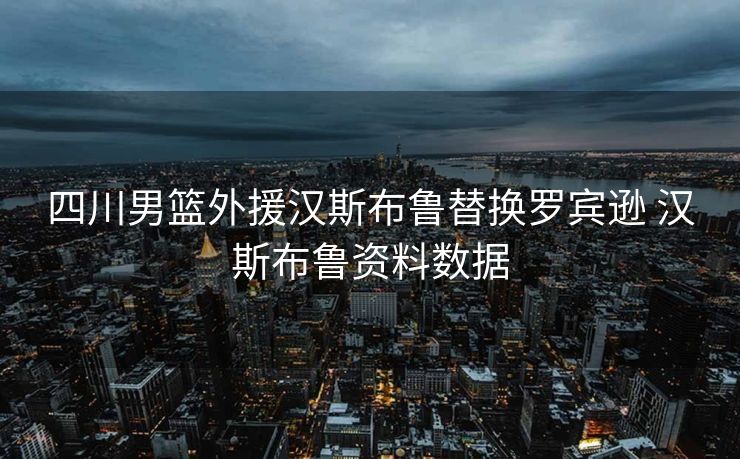 四川男篮外援汉斯布鲁替换罗宾逊 汉斯布鲁资料数据
