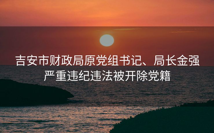 吉安市财政局原党组书记、局长金强严重违纪违法被开除党籍