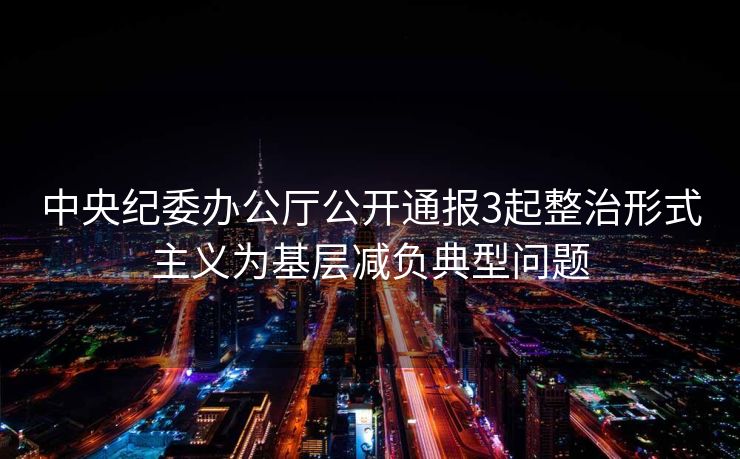 中央纪委办公厅公开通报3起整治形式主义为基层减负典型问题