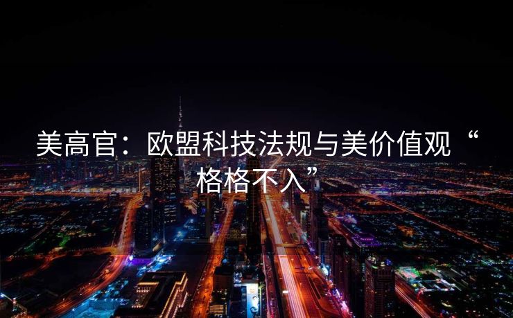 美高官：欧盟科技法规与美价值观“格格不入”