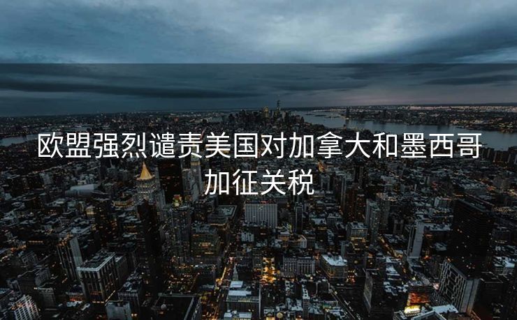 欧盟强烈谴责美国对加拿大和墨西哥加征关税