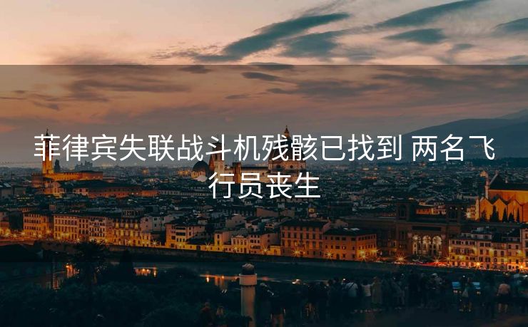 菲律宾失联战斗机残骸已找到 两名飞行员丧生