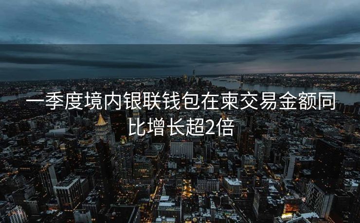一季度境内银联钱包在柬交易金额同比增长超2倍