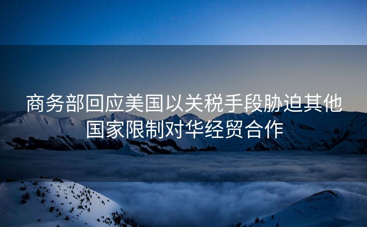 商务部回应美国以关税手段胁迫其他国家限制对华经贸合作