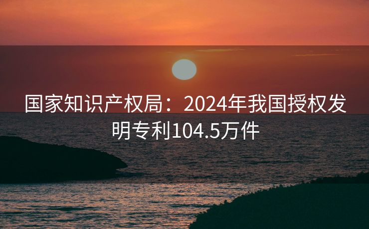 国家知识产权局：2024年我国授权发明专利104.5万件