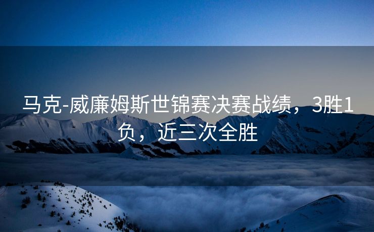 马克-威廉姆斯世锦赛决赛战绩，3胜1负，近三次全胜
