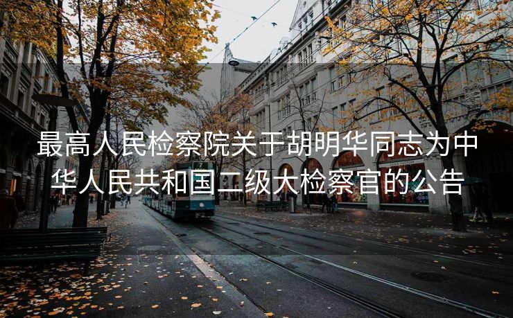 最高人民检察院关于胡明华同志为中华人民共和国二级大检察官的公告