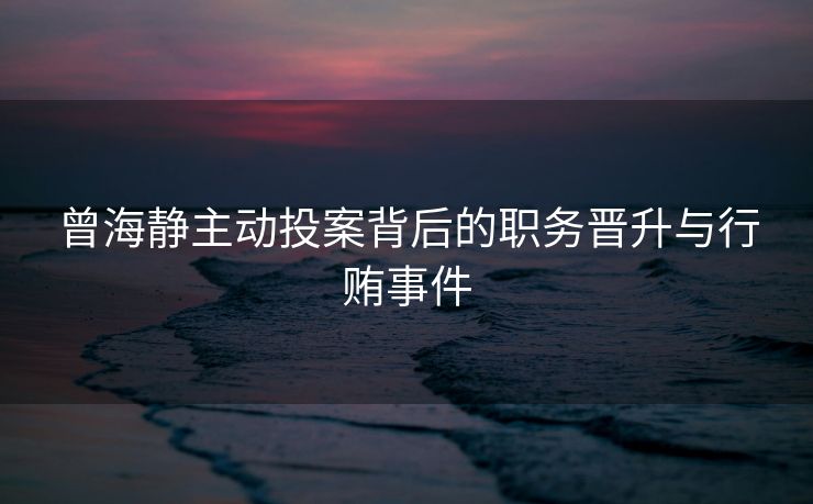 曾海静主动投案背后的职务晋升与行贿事件