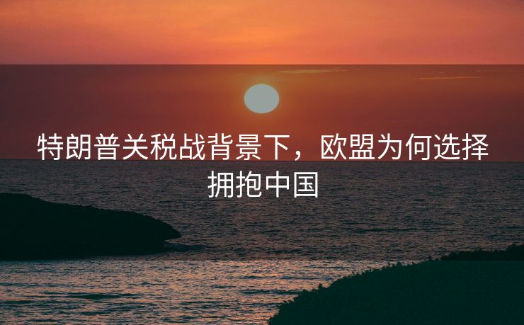 特朗普关税战背景下，欧盟为何选择拥抱中国