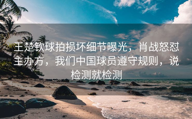 王楚钦球拍损坏细节曝光，肖战怒怼主办方，我们中国球员遵守规则，说检测就检测
