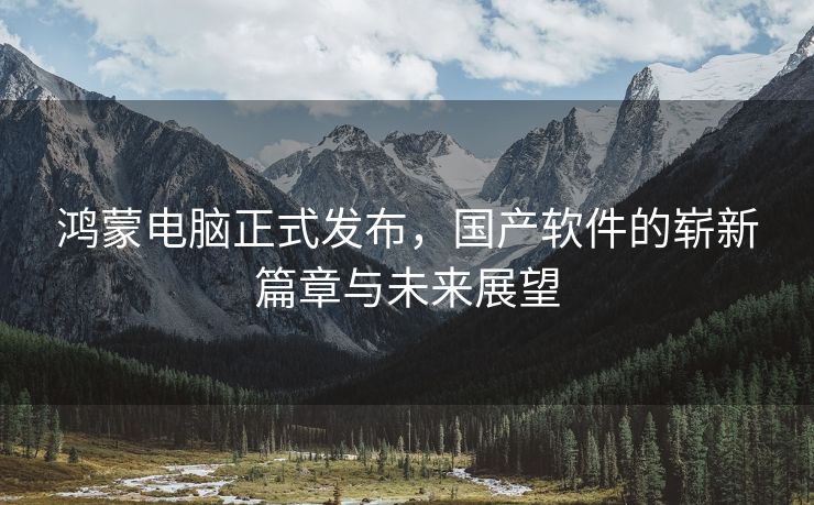 鸿蒙电脑正式发布，国产软件的崭新篇章与未来展望