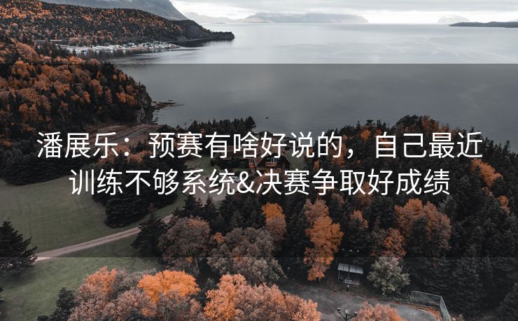 潘展乐：预赛有啥好说的，自己最近训练不够系统&决赛争取好成绩