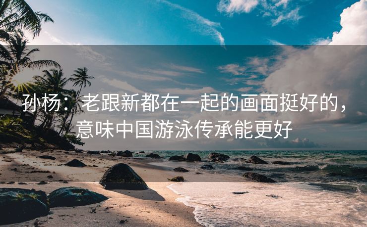 孙杨：老跟新都在一起的画面挺好的，意味中国游泳传承能更好