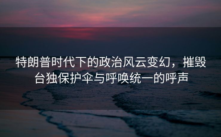 特朗普时代下的政治风云变幻，摧毁台独保护伞与呼唤统一的呼声