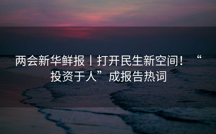两会新华鲜报丨打开民生新空间！“投资于人”成报告热词