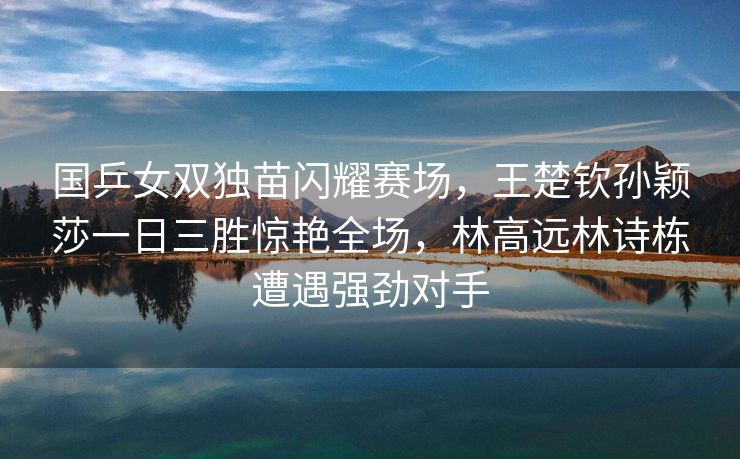 国乒女双独苗闪耀赛场，王楚钦孙颖莎一日三胜惊艳全场，林高远林诗栋遭遇强劲对手