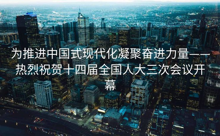 为推进中国式现代化凝聚奋进力量——热烈祝贺十四届全国人大三次会议开幕