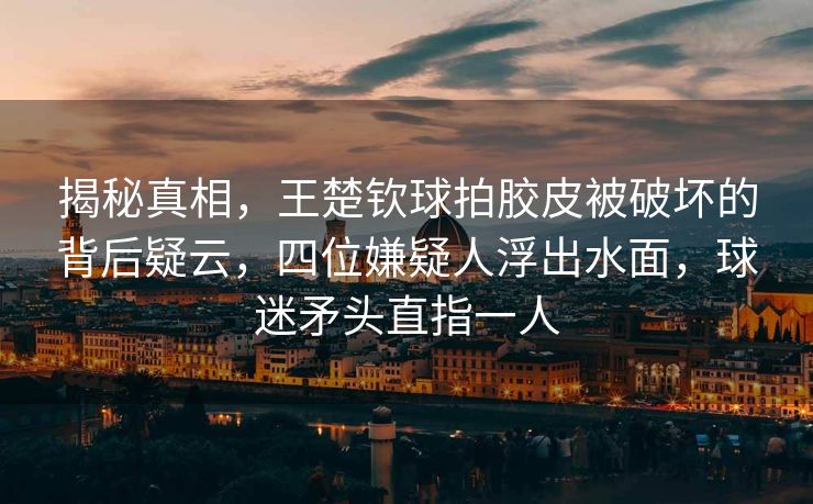揭秘真相，王楚钦球拍胶皮被破坏的背后疑云，四位嫌疑人浮出水面，球迷矛头直指一人