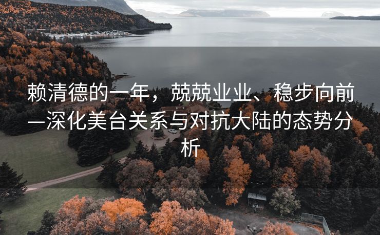 赖清德的一年，兢兢业业、稳步向前—深化美台关系与对抗大陆的态势分析