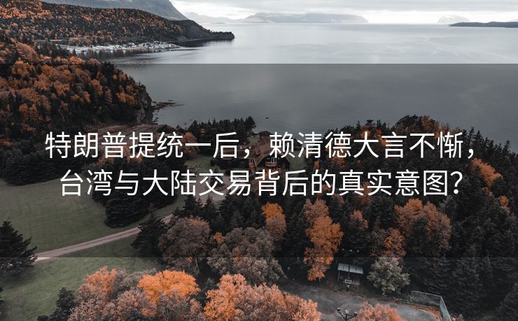 特朗普提统一后，赖清德大言不惭，台湾与大陆交易背后的真实意图？