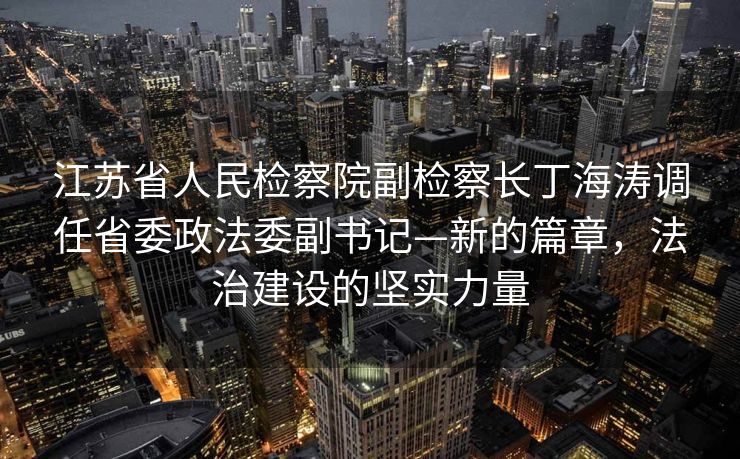 江苏省人民检察院副检察长丁海涛调任省委政法委副书记—新的篇章，法治建设的坚实力量