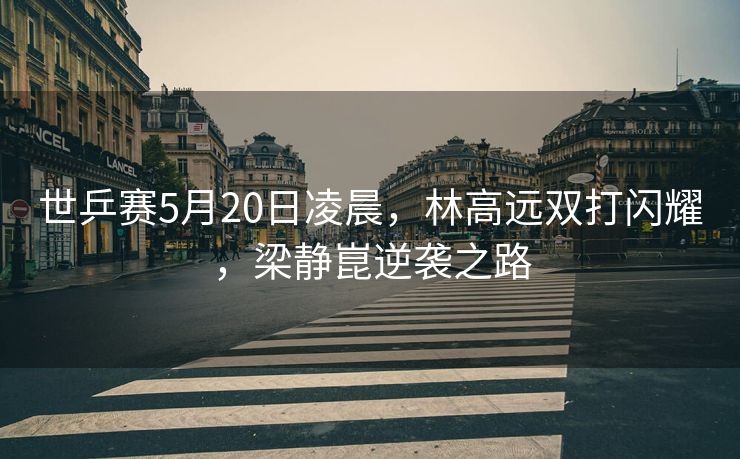 世乒赛5月20日凌晨，林高远双打闪耀，梁静崑逆袭之路