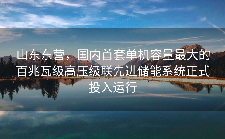 山东东营，国内首套单机容量最大的百兆瓦级高压级联先进储能系统正式投入运行