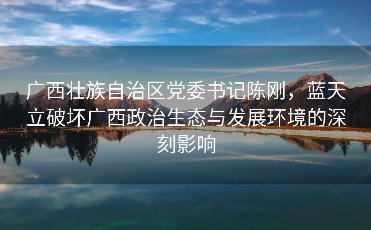 广西壮族自治区党委书记陈刚，蓝天立破坏广西政治生态与发展环境的深刻影响