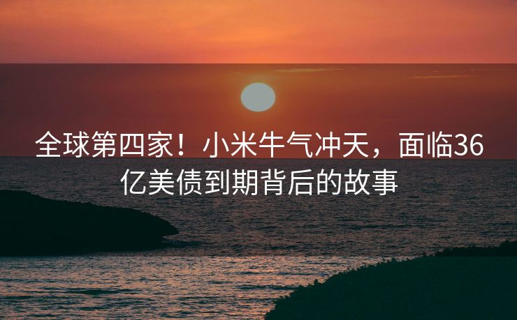 全球第四家！小米牛气冲天，面临36亿美债到期背后的故事