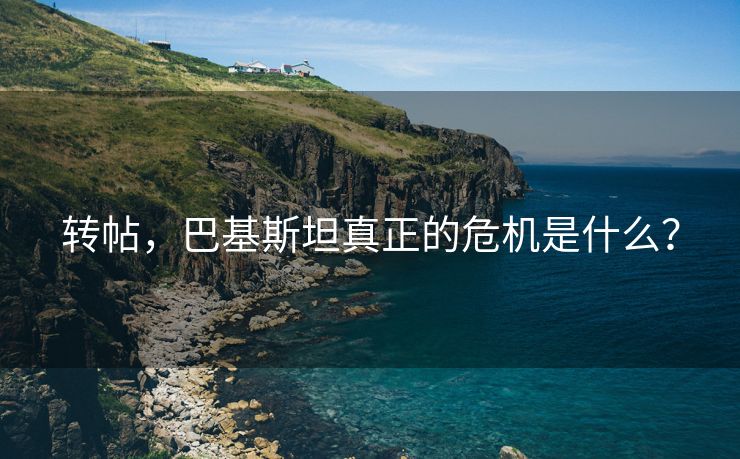 转帖，巴基斯坦真正的危机是什么？