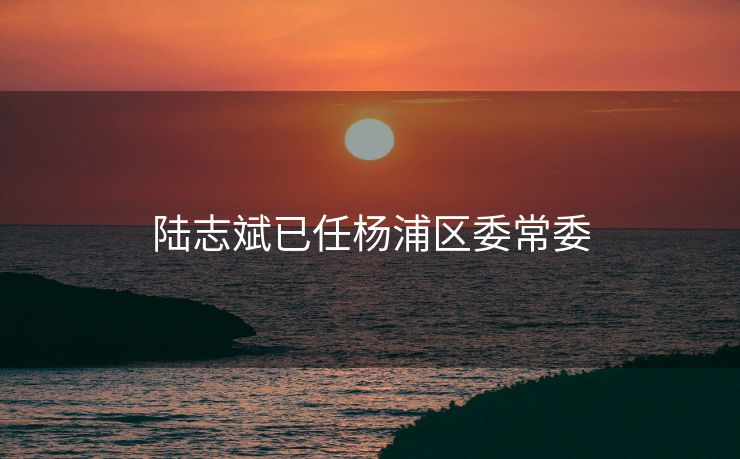 陆志斌已任杨浦区委常委