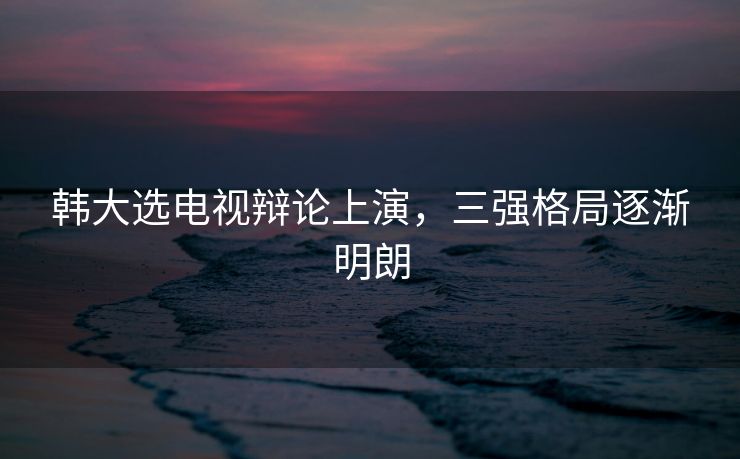 韩大选电视辩论上演，三强格局逐渐明朗