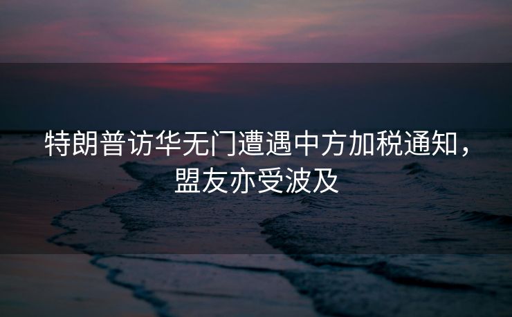 特朗普访华无门遭遇中方加税通知，盟友亦受波及